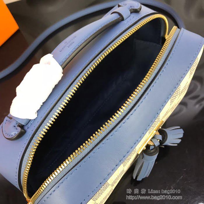 路易威登LV女包 頂級原單 N40154 N40155 Saintonge手袋 Damier Azur帆布 彩色皮革飾邊 可手提 可肩背 斜挎   ydh2696